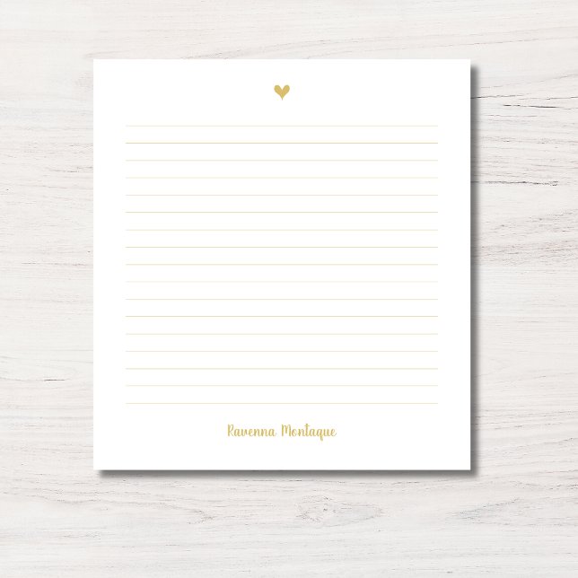 Bloc De Notas Gold Little Heart Handwritten Name Lined (Subido por el creador)