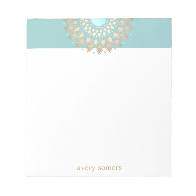 Bloc De Notas Gold Lotus Flower Mandala Notepad (Frente)