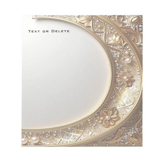 Bloc De Notas Golden Ornate Frame Notepad (Frente)