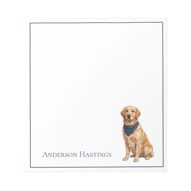 Bloc De Notas Golden Retriever Personalizado con Estilo (Frente)