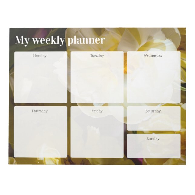 Bloc De Notas Golden Yellow Tulip Weekly Planner (Frente)