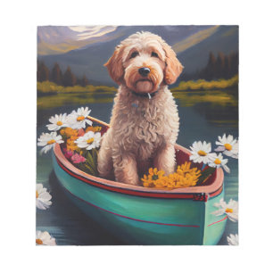 Bloc De Notas Goldendoodle en una pala: Una aventura escénica