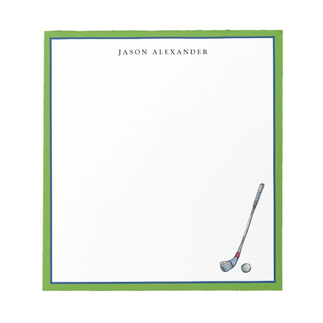 Bloc De Notas Golf Club y bola Golf personalizado (Frente)