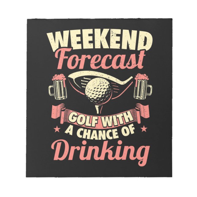 Bloc De Notas Golf De Previsión De Fin De Semana Con Una Posibil (Frente)