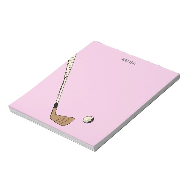 Bloc De Notas Golf rosa personalizado moderno (Lado Izquierdo)