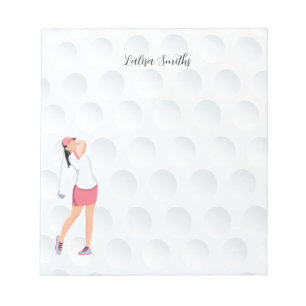 Bloc De Notas Golfer lady es la almohadilla de notas de golf