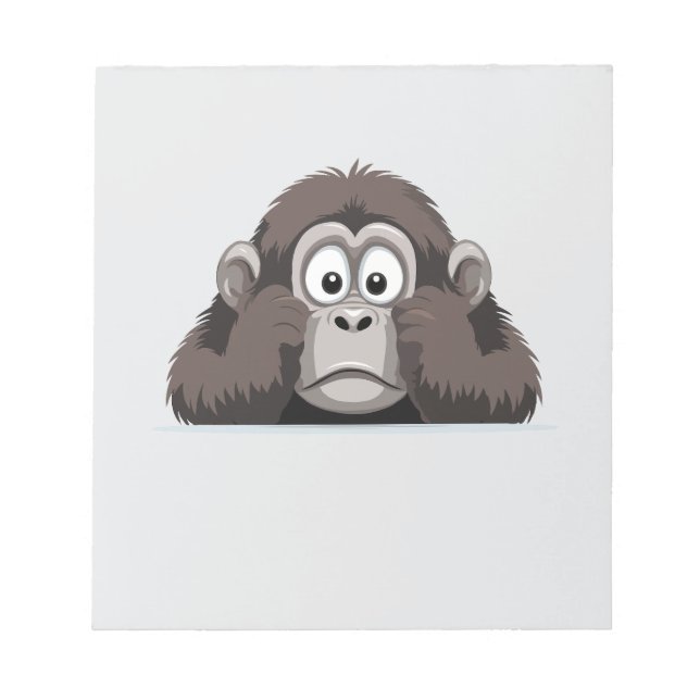 Bloc De Notas Gorilla Peeking Cute Adorable Gracioso Personaliza (Frente)
