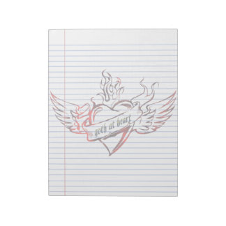 Bloc De Notas Gótico en el Notepad con Led de Arte Heart Tattoo
