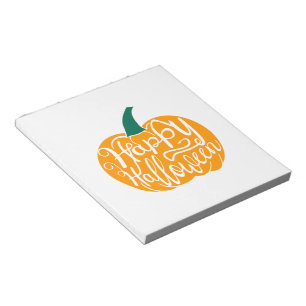 Bloc De Notas Grabación feliz de Halloween con calabaza tallada