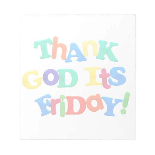 Bloc De Notas ¡Gracias a Dios es viernes! (Frente)