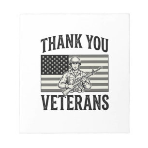 Bloc De Notas Gracias Veteranos Camiseta Soldado Bandera Vintage