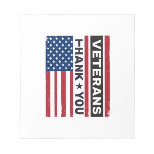 Bloc De Notas Gracias Veteranos Diseño Vectorial de Bandera Dist