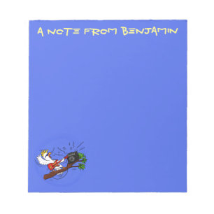 Bloc De Notas Graciosa cacatúa tocando el personalizado de guita