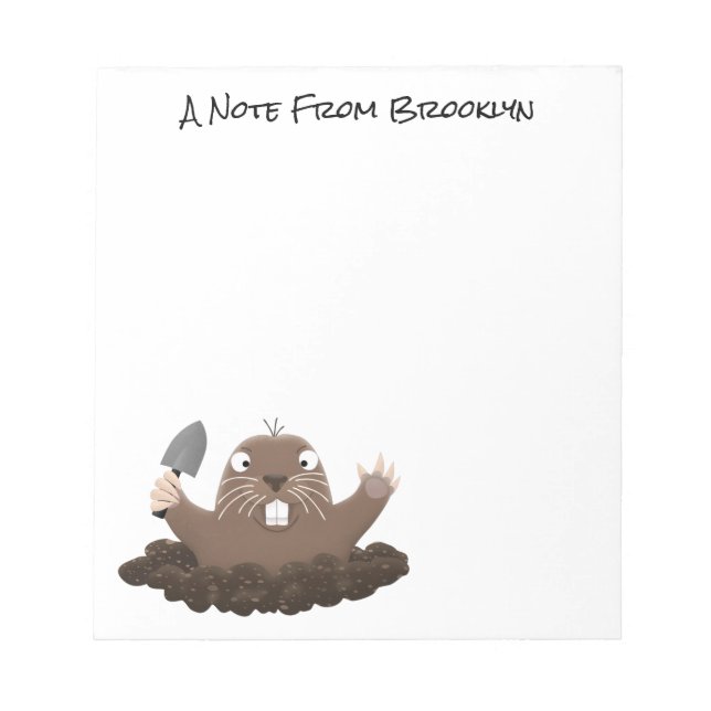 Bloc De Notas Gracioso gopher digging personalizado ilustracion (Frente)