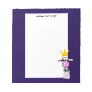 Bloc De Notas Gracioso Ilustracion de Llama que sopla una burbuj