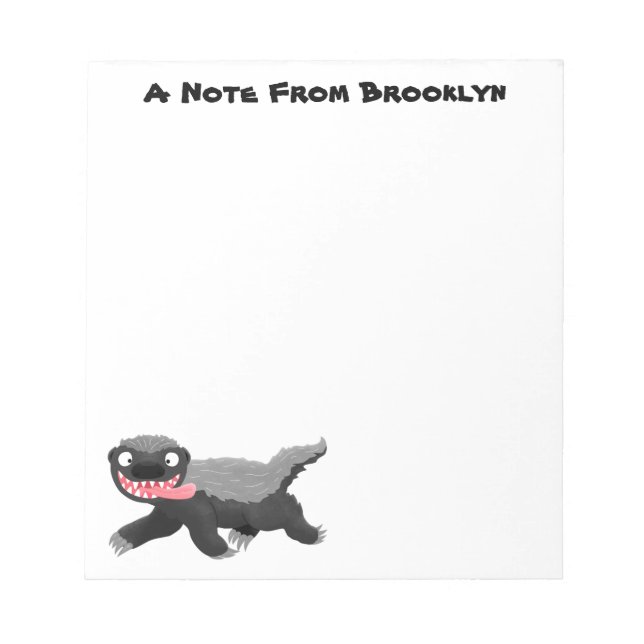 Bloc De Notas Gracioso ilustracion personalizado de insignia con (Frente)