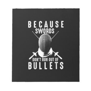 Bloc De Notas Gracioso regalo de esgrima Cute Fencer Amor a la E