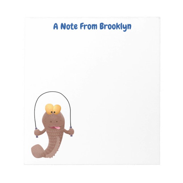 Bloc De Notas Gracioso saltando a la personalizado de pescado de (Frente)