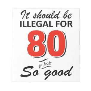 Bloc De Notas Graciosos diseños de cumpleaños de 80 años