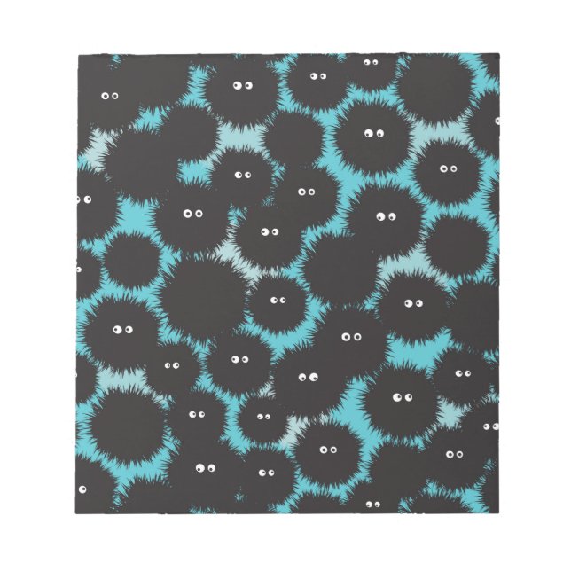 Bloc De Notas Graciosos monstruos esponjosos negros (Frente)