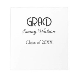 Bloc De Notas Grad bold letter graduation name class of 20XX sim