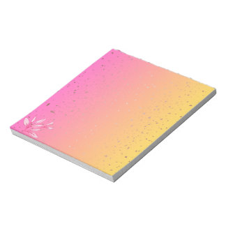 Bloc De Notas Gradiente rosa y amarillo con motas de falso oro N
