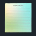 Bloc De Notas Gradiente verde de la menta retro pastel personali<br><div class="desc">Bloc de notas de degradado verde de la menta retro-pastel personalizada</div>