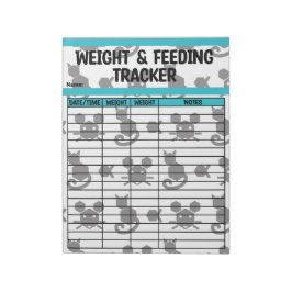 Bloc De Notas Gráfica de peso y alimentación de gatos de hexágon