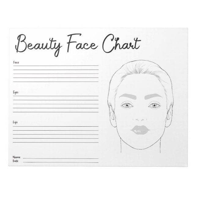 Bloc De Notas gráfico de caras de maquillaje profesional (Frente)