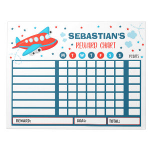 Bloc De Notas Gráfico de compras personalizadas del avión de rec