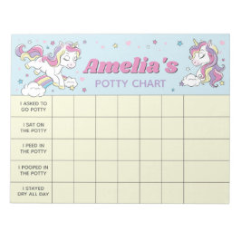 Bloc De Notas Gráfico de Entrenamiento de Baño de Unicornio con 