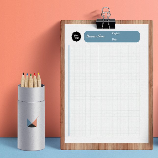 Bloc De Notas Gráfico de ingeniería Hojas de papel de cuadrícula (Engineering Graph Sheets Grid Paper 8mm Blue Notepad)
