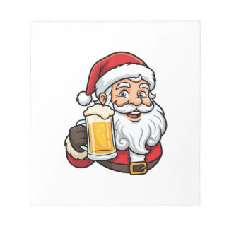 Bloc De Notas Gráfico de Navidad de Papá Noel bebiendo cerveza