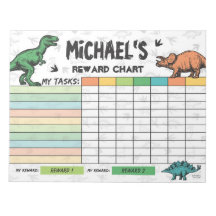 Gráfico de Recompensa de Dinosaurios Nombre y Tare