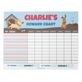 Bloc De Notas Gráfico de recompensas de perros con dibujos anima