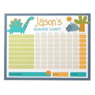 Bloc De Notas Gráfico de recompensas para niños de dinosaurios r