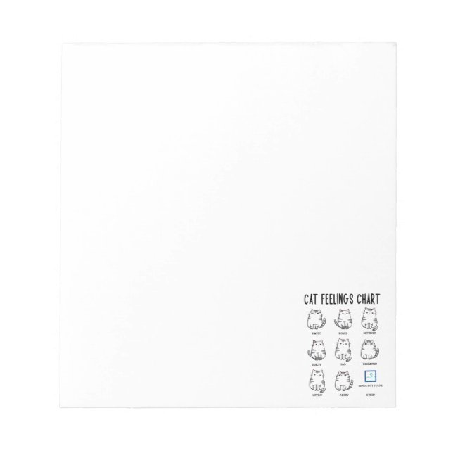 Bloc De Notas Gráfico de sentimientos de gato (Frente)