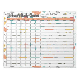 Bloc De Notas Gráfico de tareas diarias de dinosaurios personali