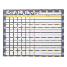 Gráfico de tareas diarias de flores personalizadas