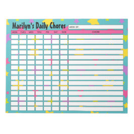 Bloc De Notas Gráfico de tareas diarias de las estrellas brillan