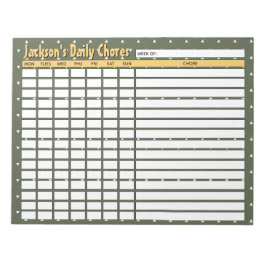 Bloc De Notas Gráfico de tareas diarias personalizadas de Camou 