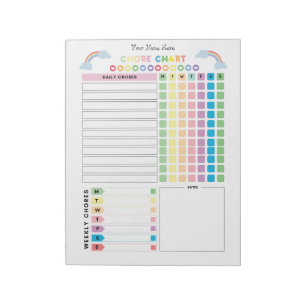 Bloc De Notas Gráfico de Tareas Personalizable para Niños