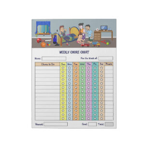 Bloc De Notas Gráfico de tareas semanales para niños
