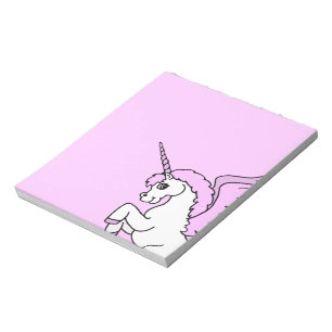 Bloc De Notas Gráfico de Unicornio rosa y blanco
