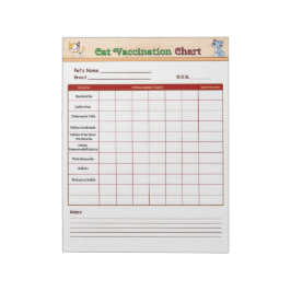 Bloc De Notas Gráfico de Vacunación de Gatos