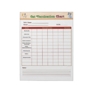 Bloc De Notas Gráfico de Vacunación de Gatos