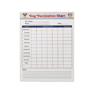 Bloc De Notas Gráfico de Vacunación de Perros