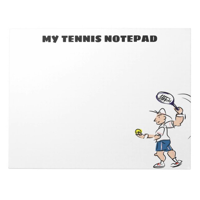 Bloc De Notas Gran jugador de tenis y entrenador personalizado (Frente)
