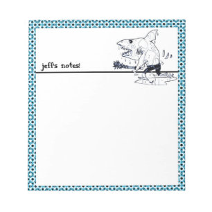 Bloc De Notas gran personalizado gracioso de caza de tiburones b