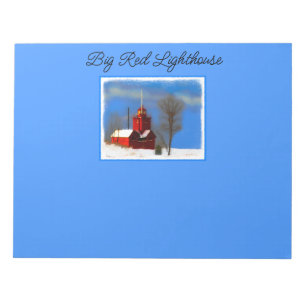 Bloc De Notas Gran pintura de faro rojo - Arte original